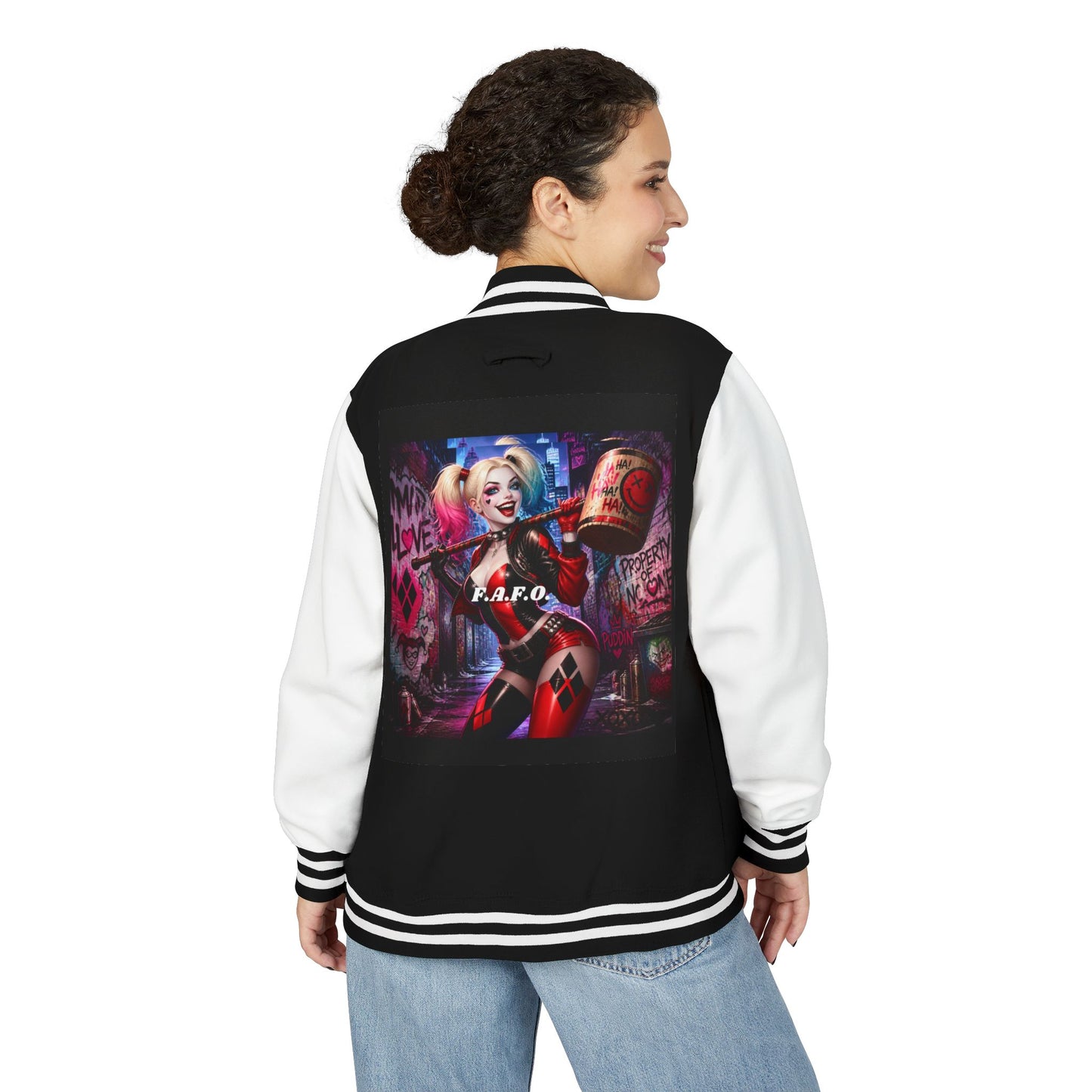 Letterman Jacket — Retro Graphic Back Patch
