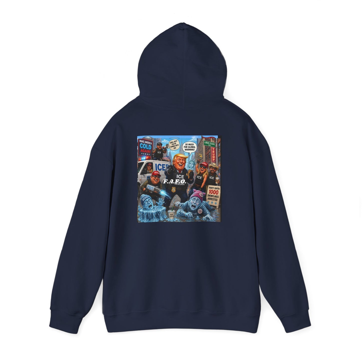 Political Collage Hoodie — Vintage Protest Pop-Art Sweatshirt (ICE, MAGA, 2020s)