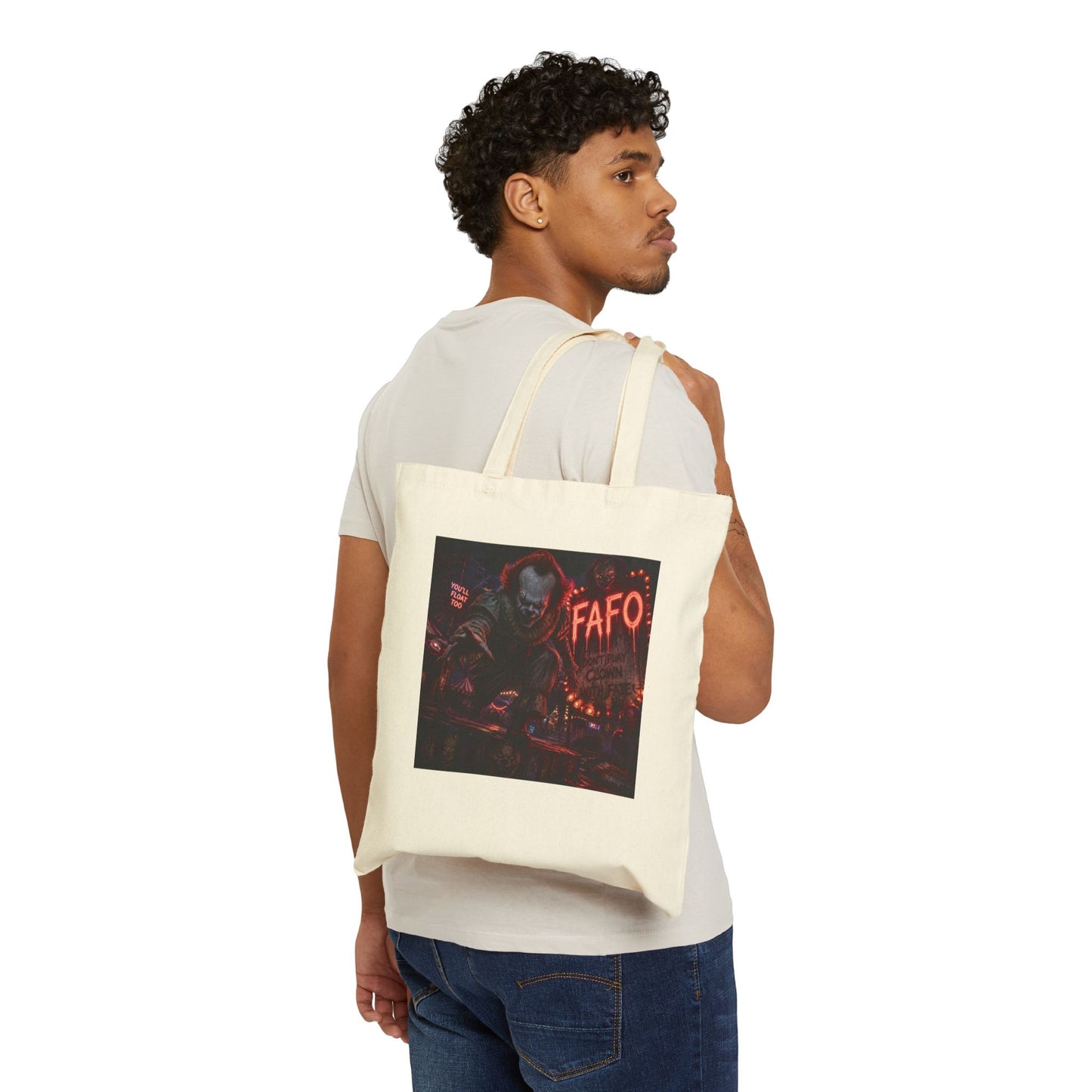 Tote Bag — Neon Clown Horror Design