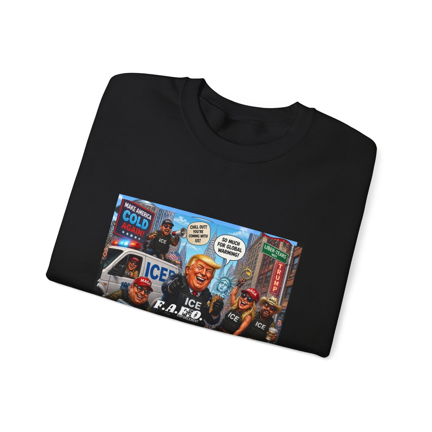 Graphic Crewneck Sweatshirt — 'The FAFO Society' Cold Patrol Artwork