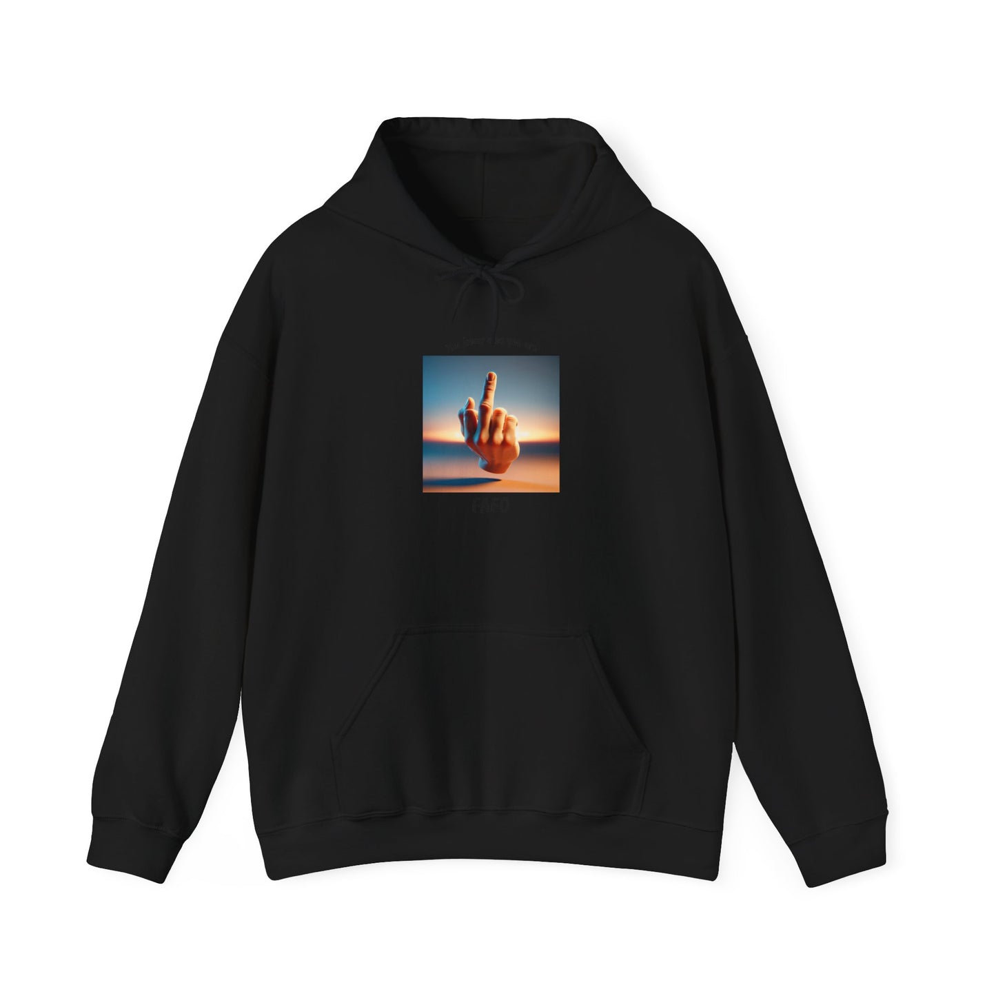Hoodie — Sunset Hand Peace Sign Graphic "Stay True"