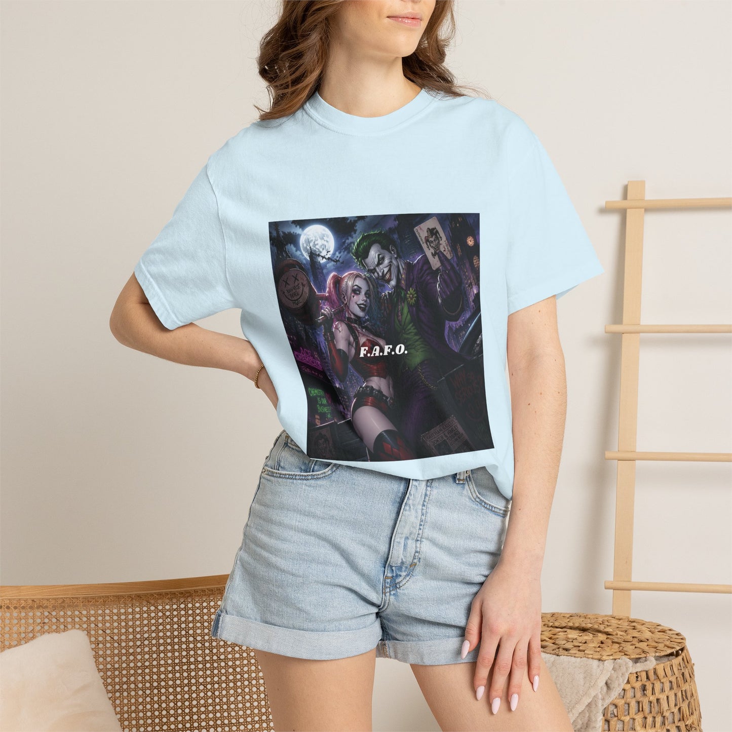 Graphic T-Shirt — The FAFO Society Joker & Harley Art Print
