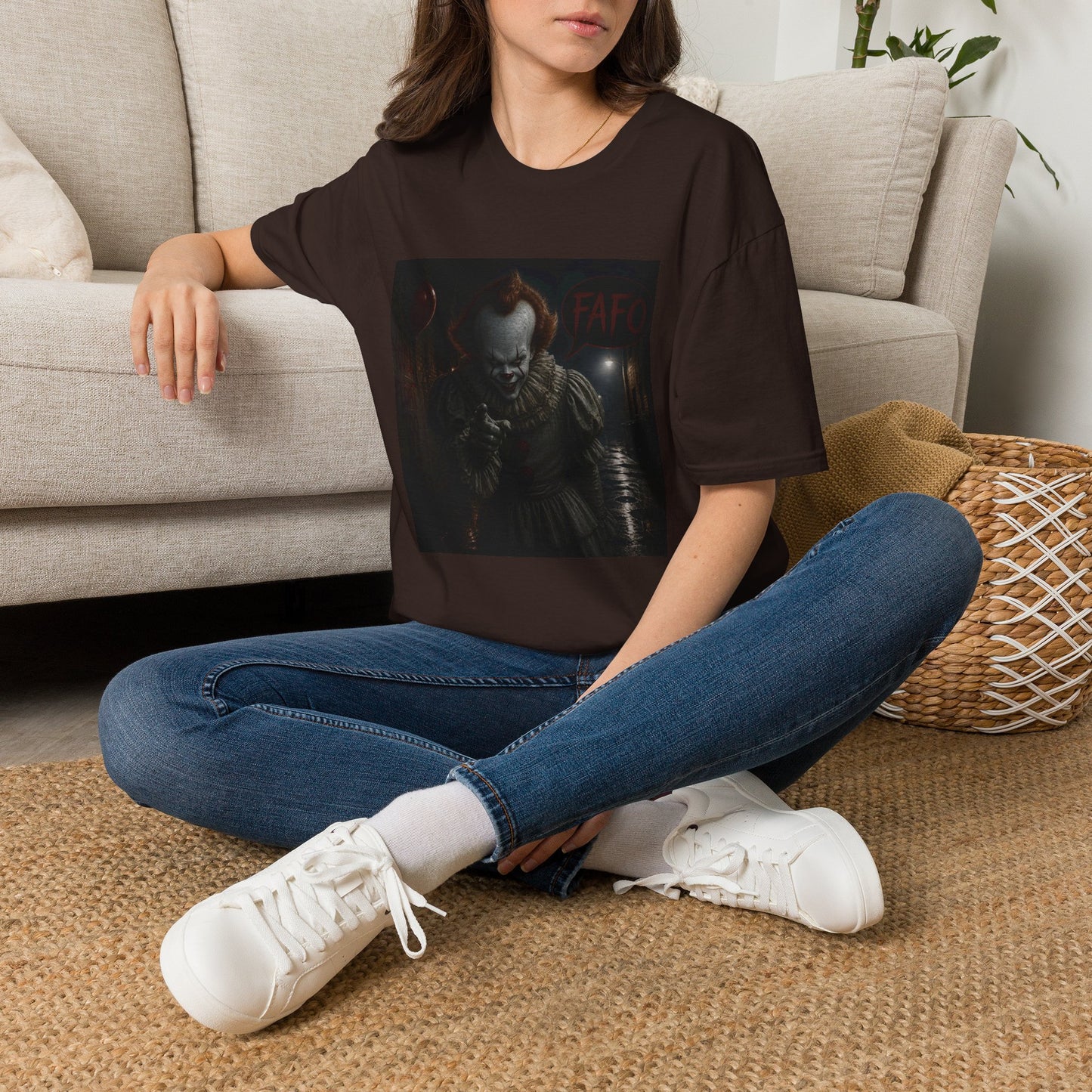 Horror Pennywise Clown T‑Shirt — Dark Creepy Stephen King Inspired Design