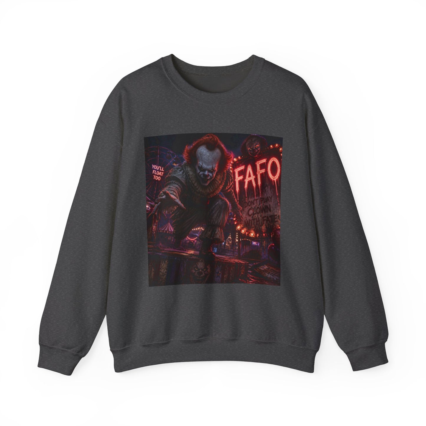 Horror Clown Crewneck Sweatshirt — 'The FAFO Society' Graphic