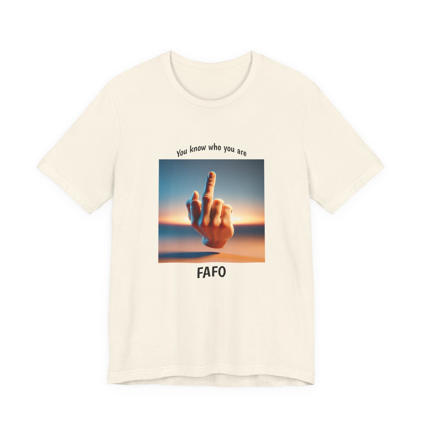 Sunset Middle Finger Graphic Tee – 'FAHO' Casual Statement T-Shirt