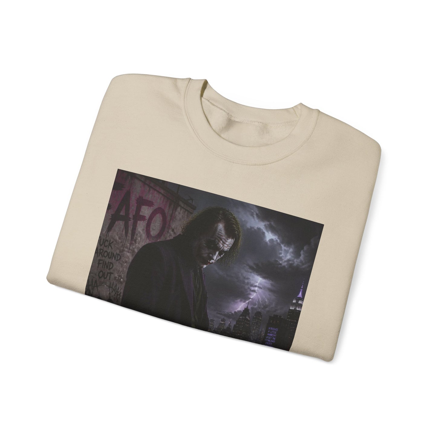 Dark Urban Noir Crewneck Sweatshirt – Moody Street Scene Graphic