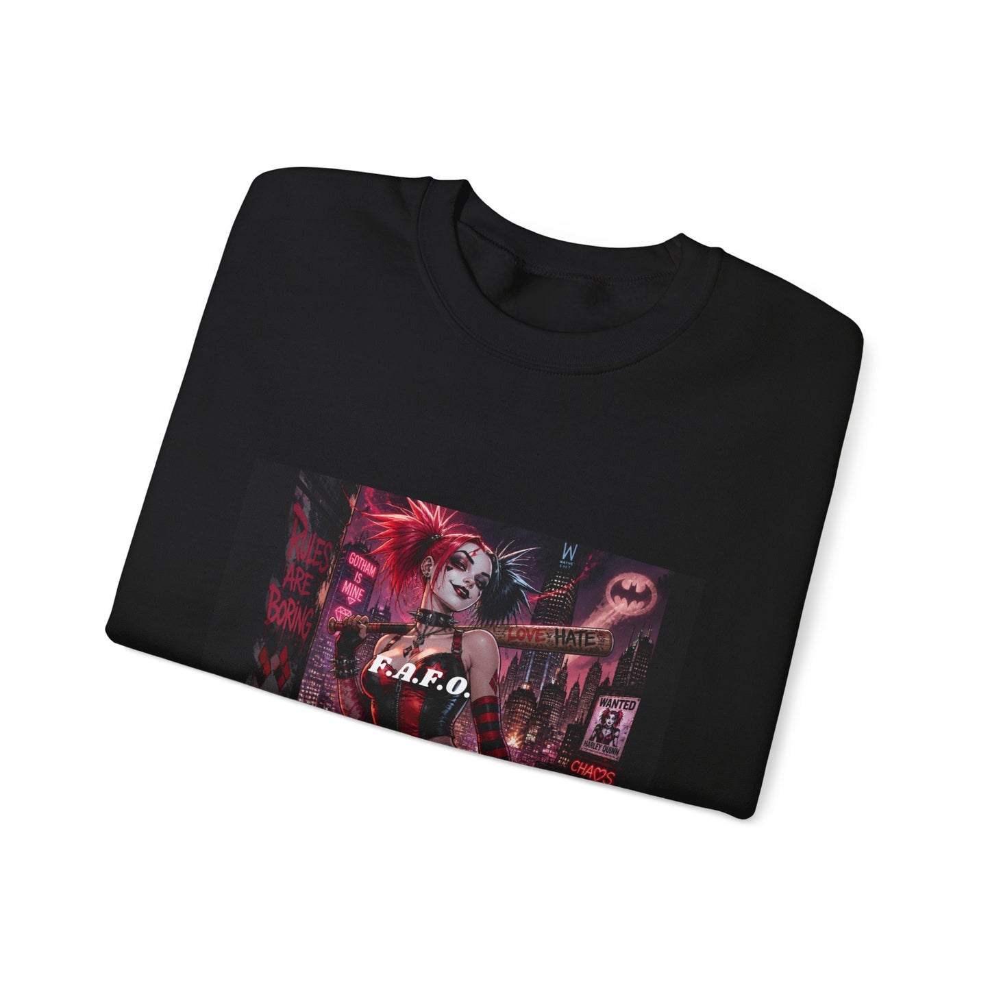 Crewneck Sweatshirt — The Fafc Society Gothic Harley-Style Art Pullover
