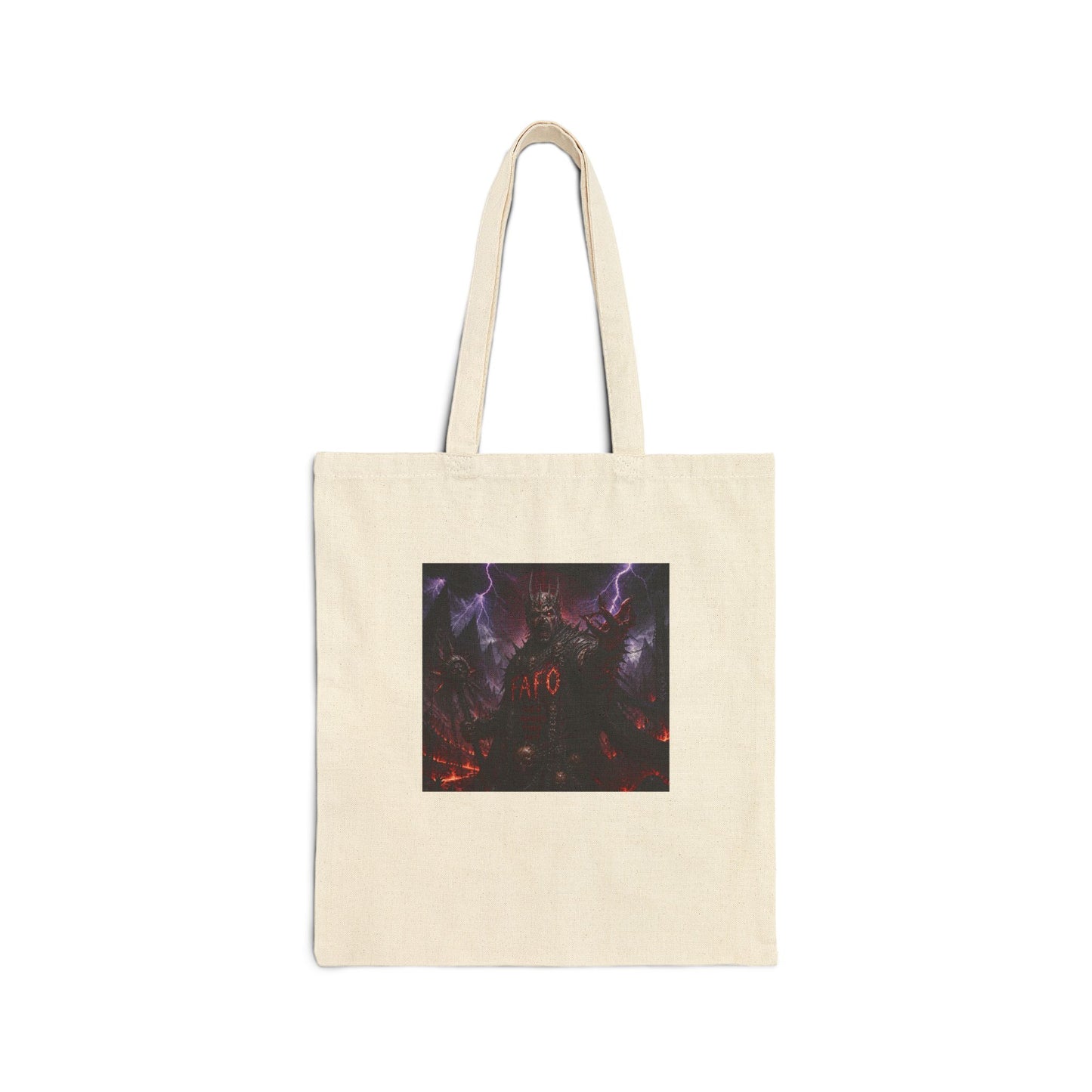 Dark Fantasy Demon Art Tote Bag — Gothic Canvas Shopper