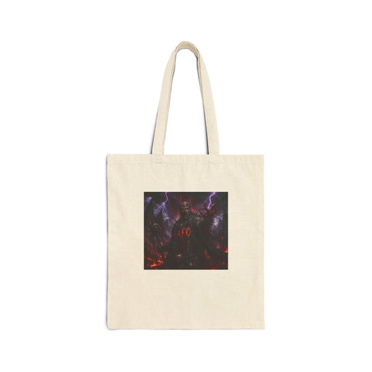 Dark Fantasy Demon Art Tote Bag — Gothic Canvas Shopper