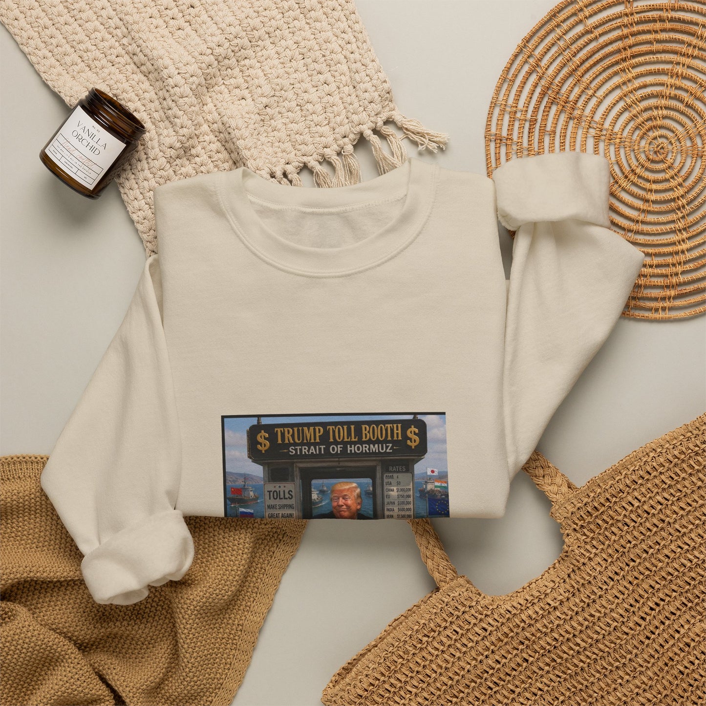 Vintage Arcade Poster Sweatshirt — "Realistic Tour Nights" Retro Gaming Crewneck