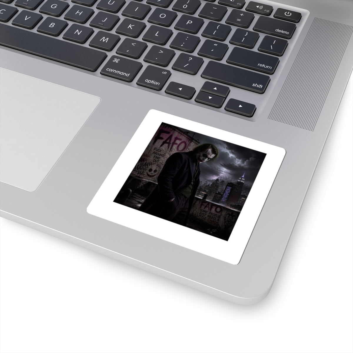 Joker Dark City Kiss-Cut Sticker – Gothic Villain Skull Graffiti Decal