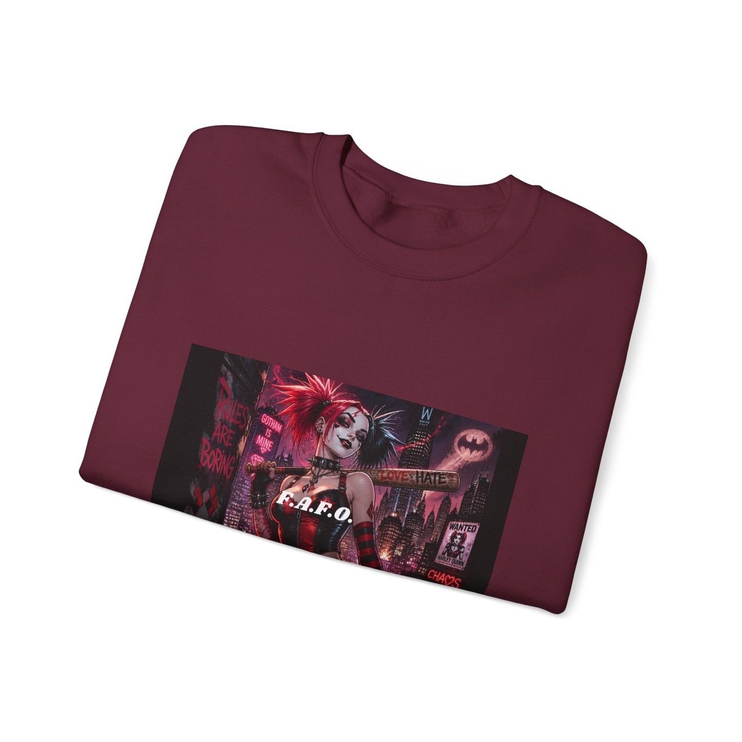 Crewneck Sweatshirt — The Fafc Society Gothic Harley-Style Art Pullover