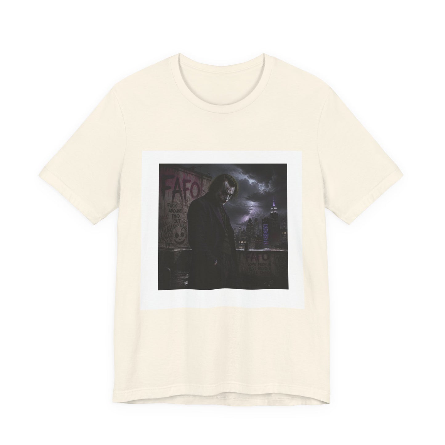 Dark Cityscape Graphic Tee — Moody Joker Night Design