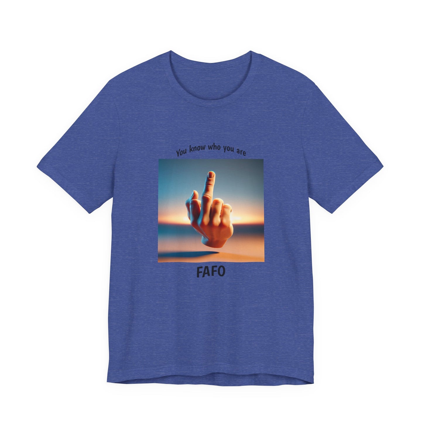 Sunset Middle Finger Graphic Tee – 'FAHO' Casual Statement T-Shirt