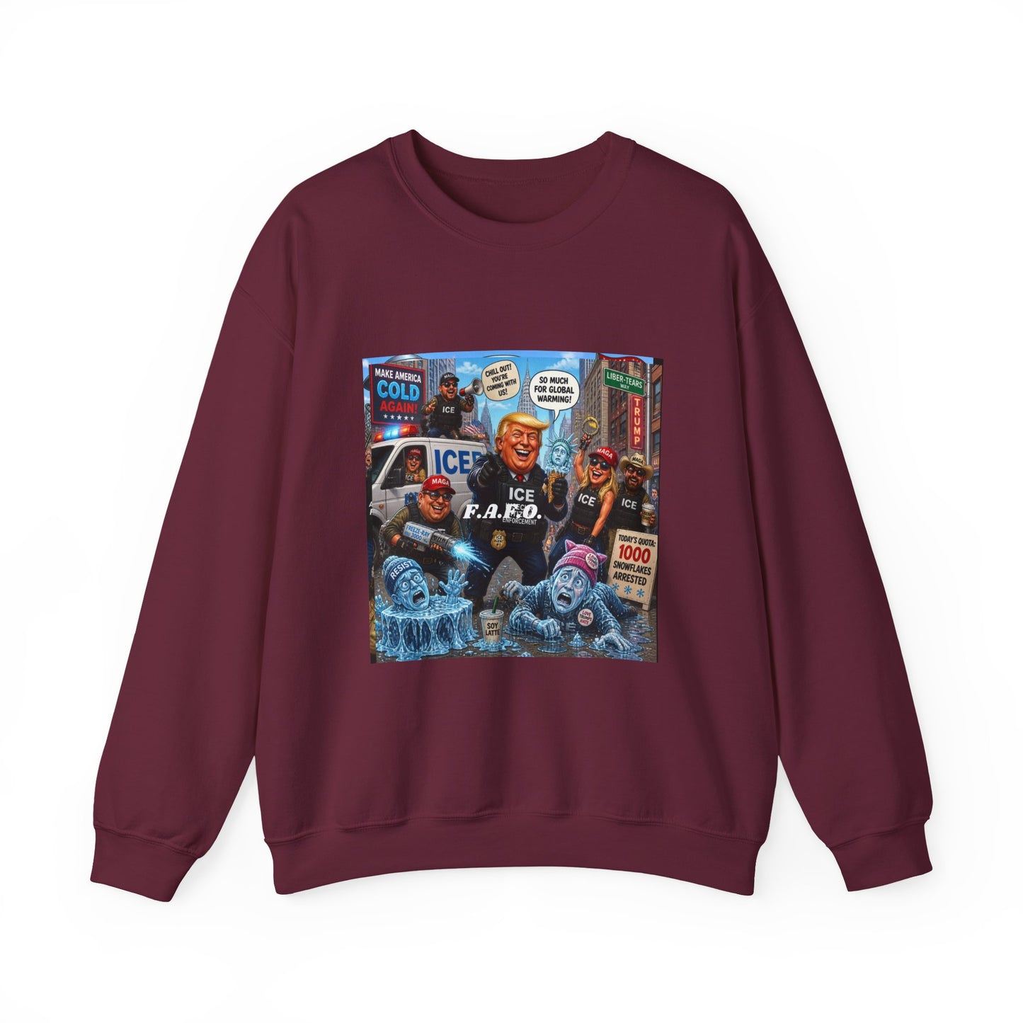 Graphic Crewneck Sweatshirt — 'The FAFO Society' Cold Patrol Artwork