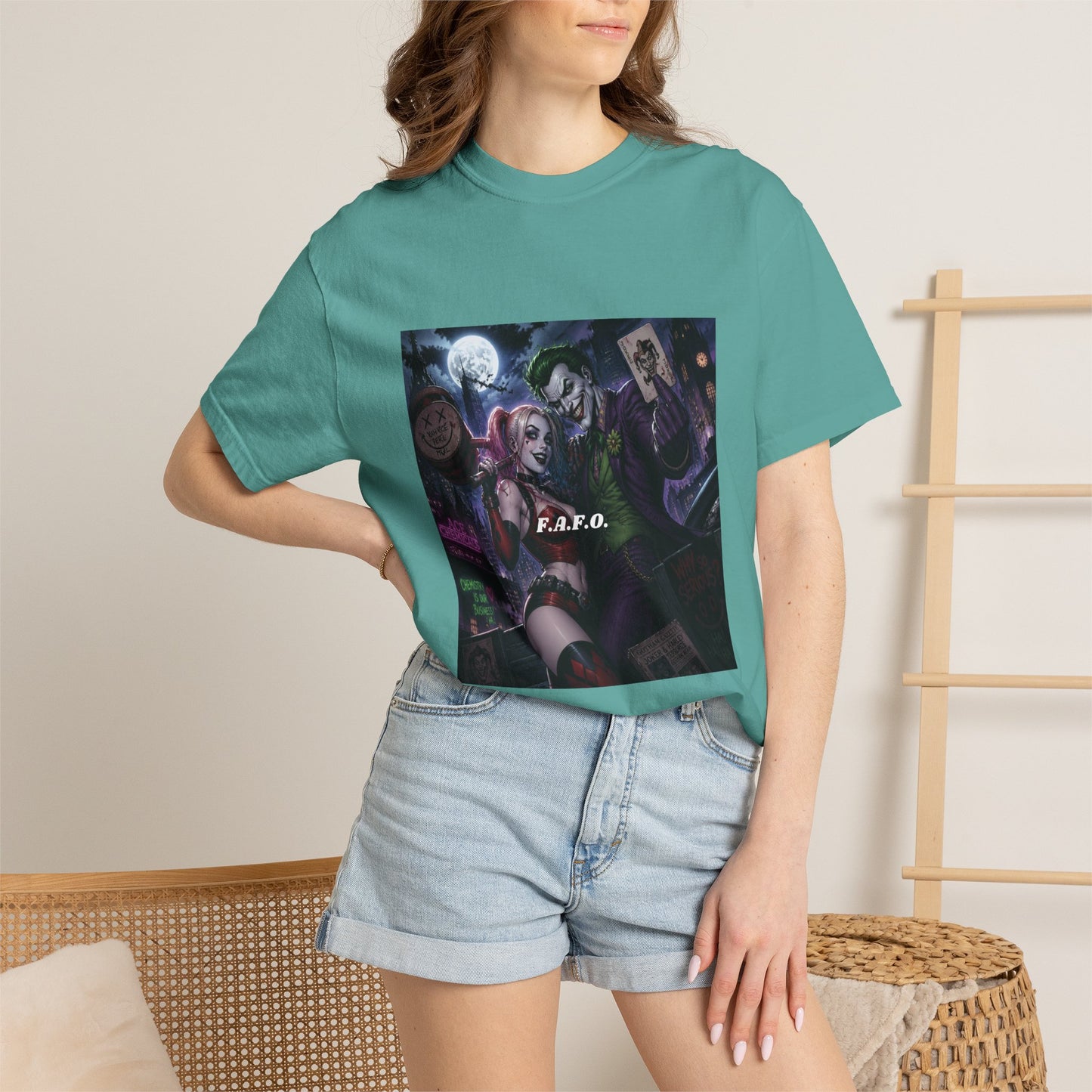 Graphic T-Shirt — The FAFO Society Joker & Harley Art Print