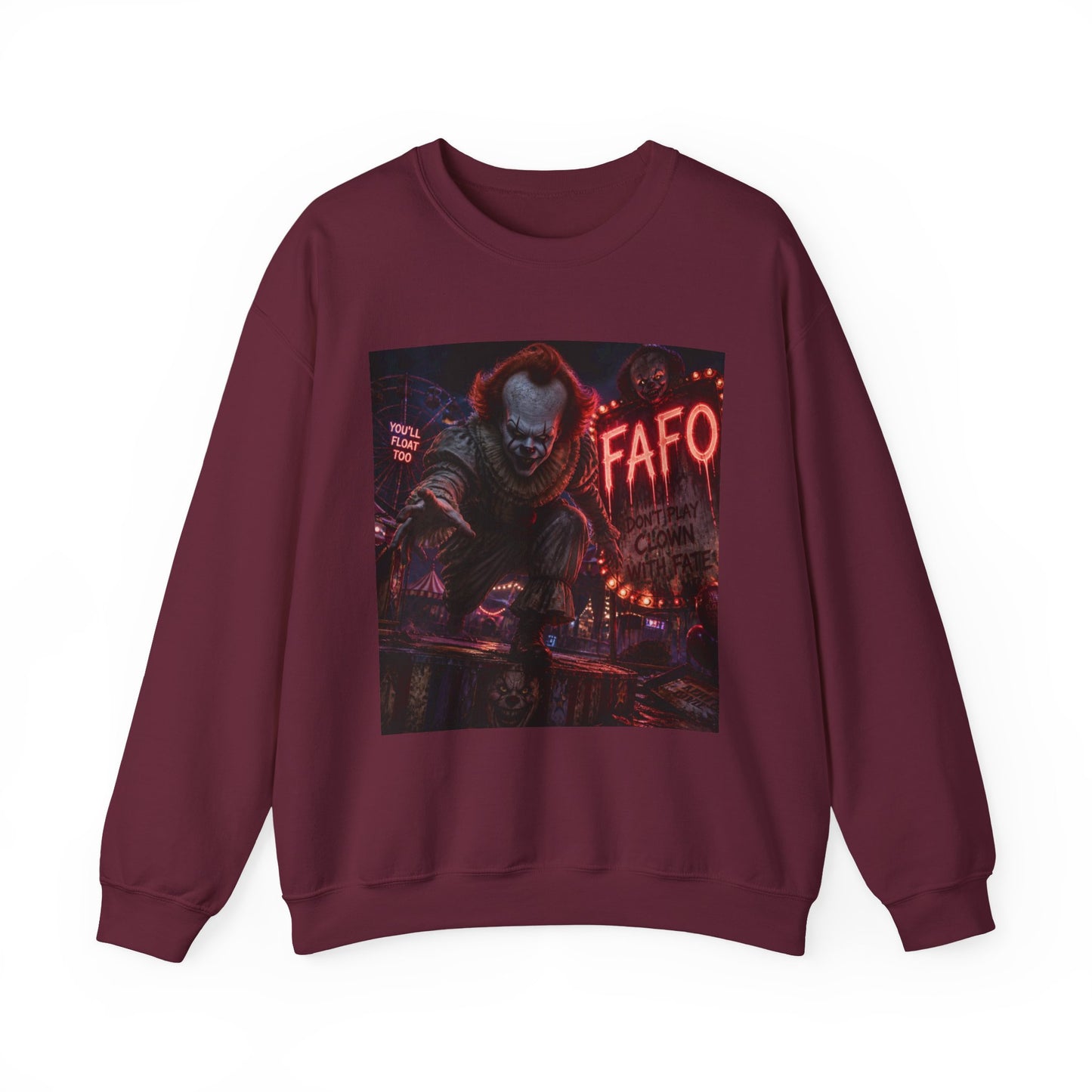 Horror Clown Crewneck Sweatshirt — 'The FAFO Society' Graphic