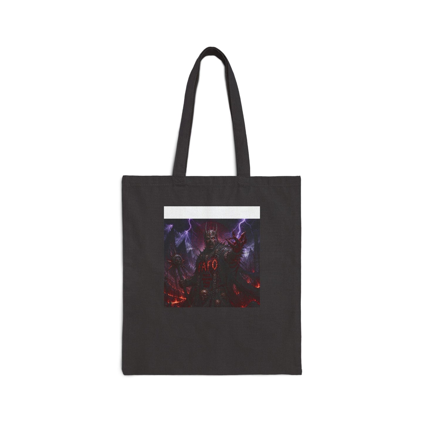 Dark Fantasy Demon Art Tote Bag — Gothic Canvas Shopper