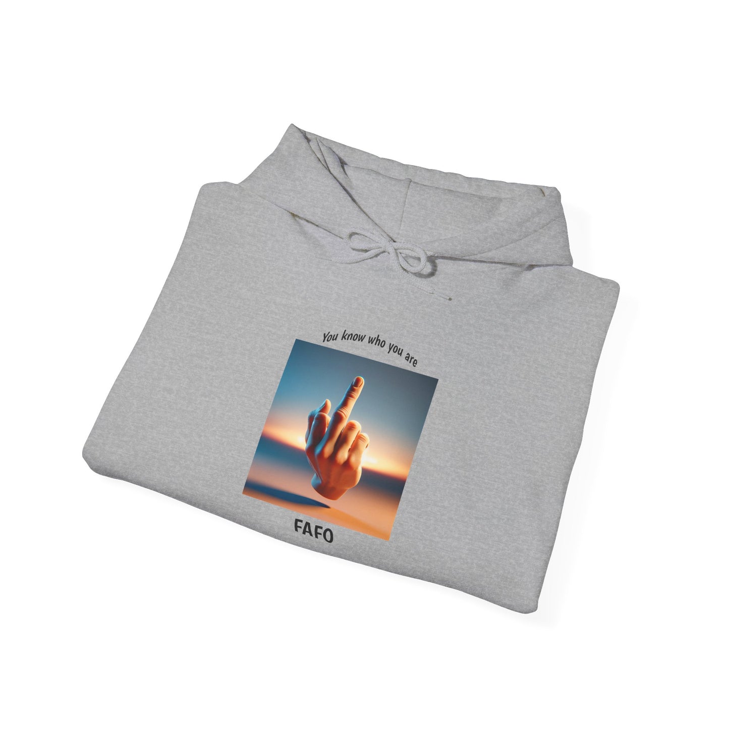 Hoodie — Sunset Hand Peace Sign Graphic "Stay True"