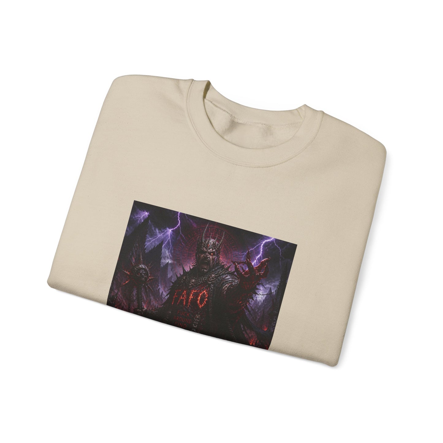 Satanic Demon Horror Crewneck Sweatshirt – 'Go' Graphic