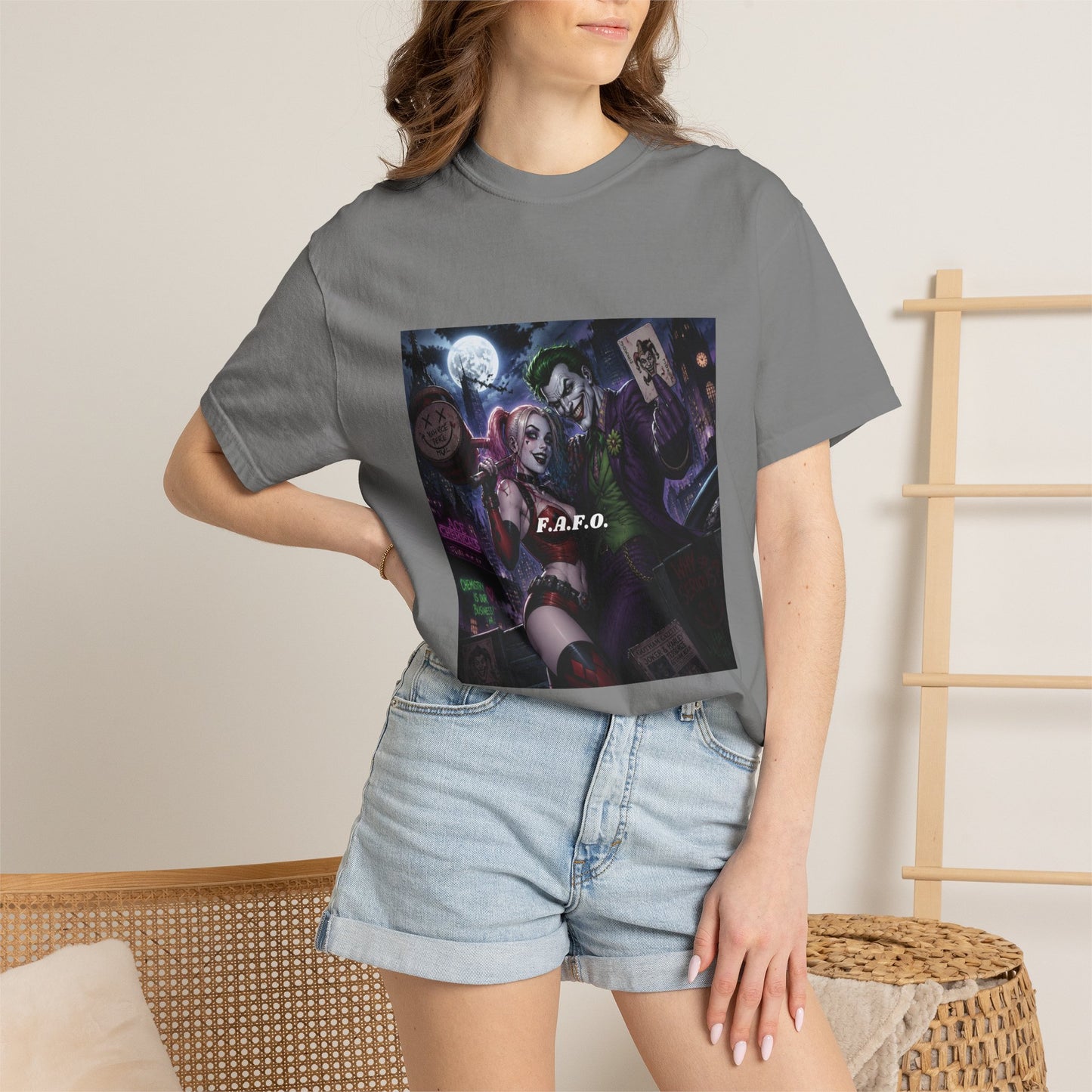 Graphic T-Shirt — The FAFO Society Joker & Harley Art Print