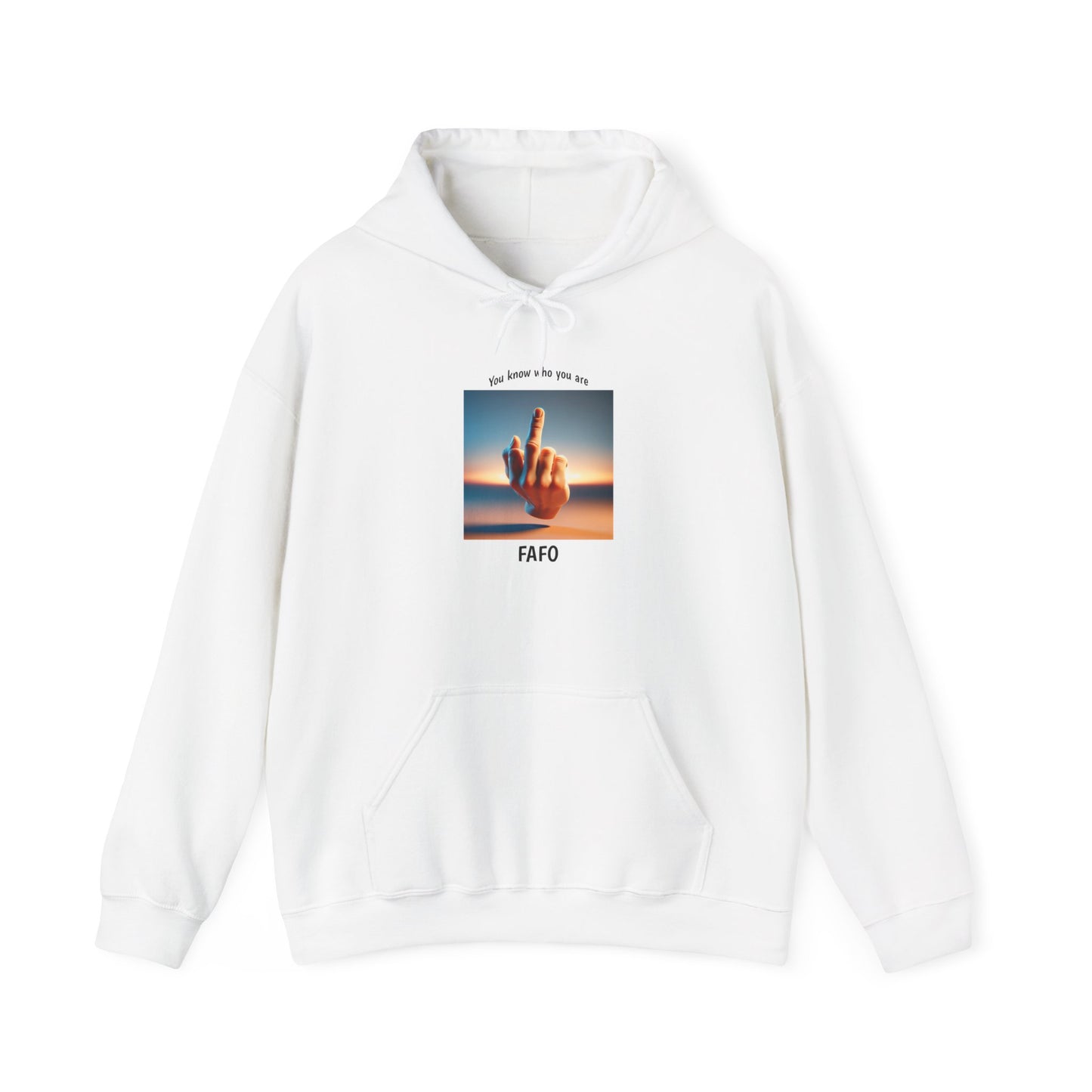 Hoodie — Sunset Hand Peace Sign Graphic "Stay True"
