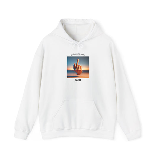 Hoodie — Sunset Hand Peace Sign Graphic "Stay True"