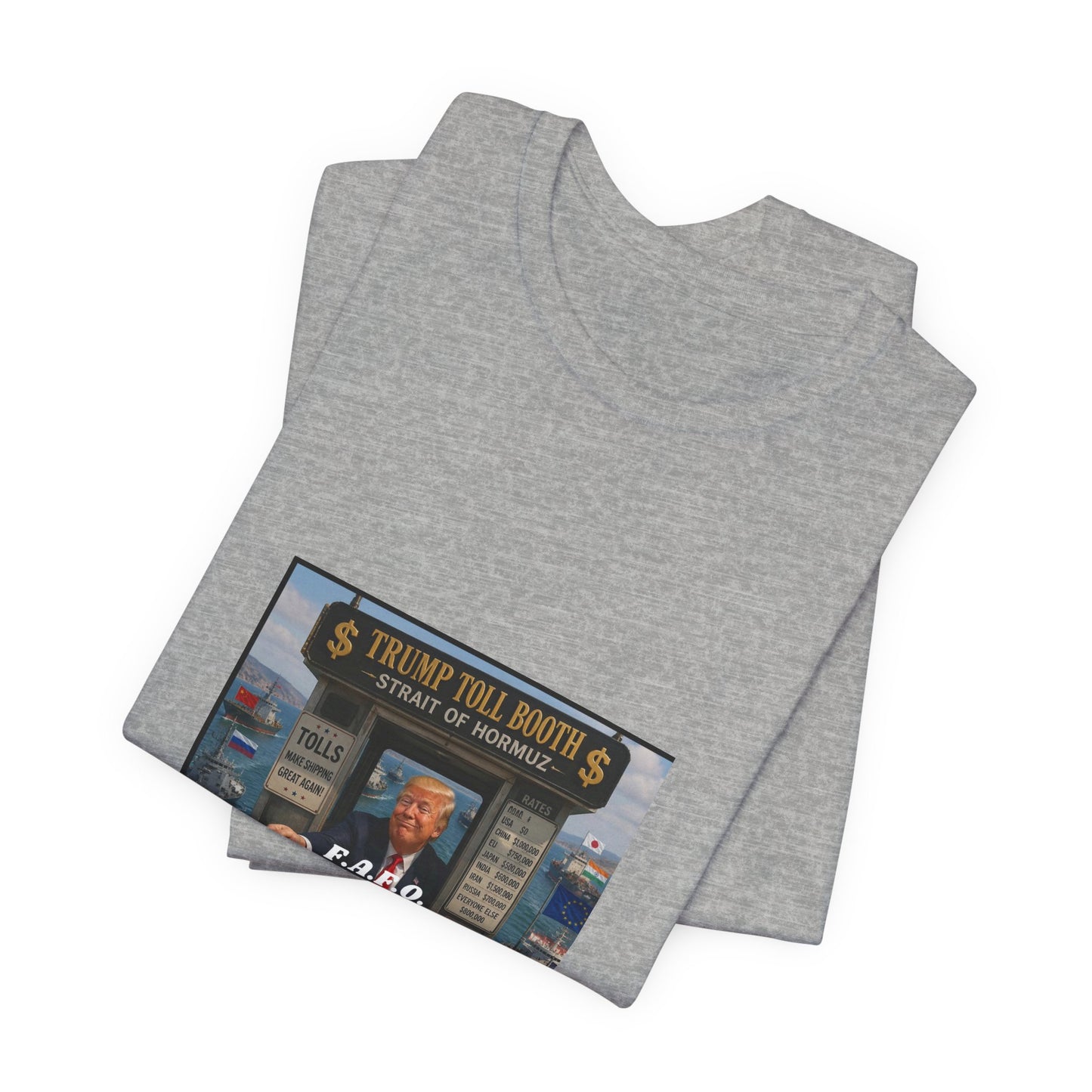 Political Satire Tee — "Trump Toll Booth" Graphic Shirt