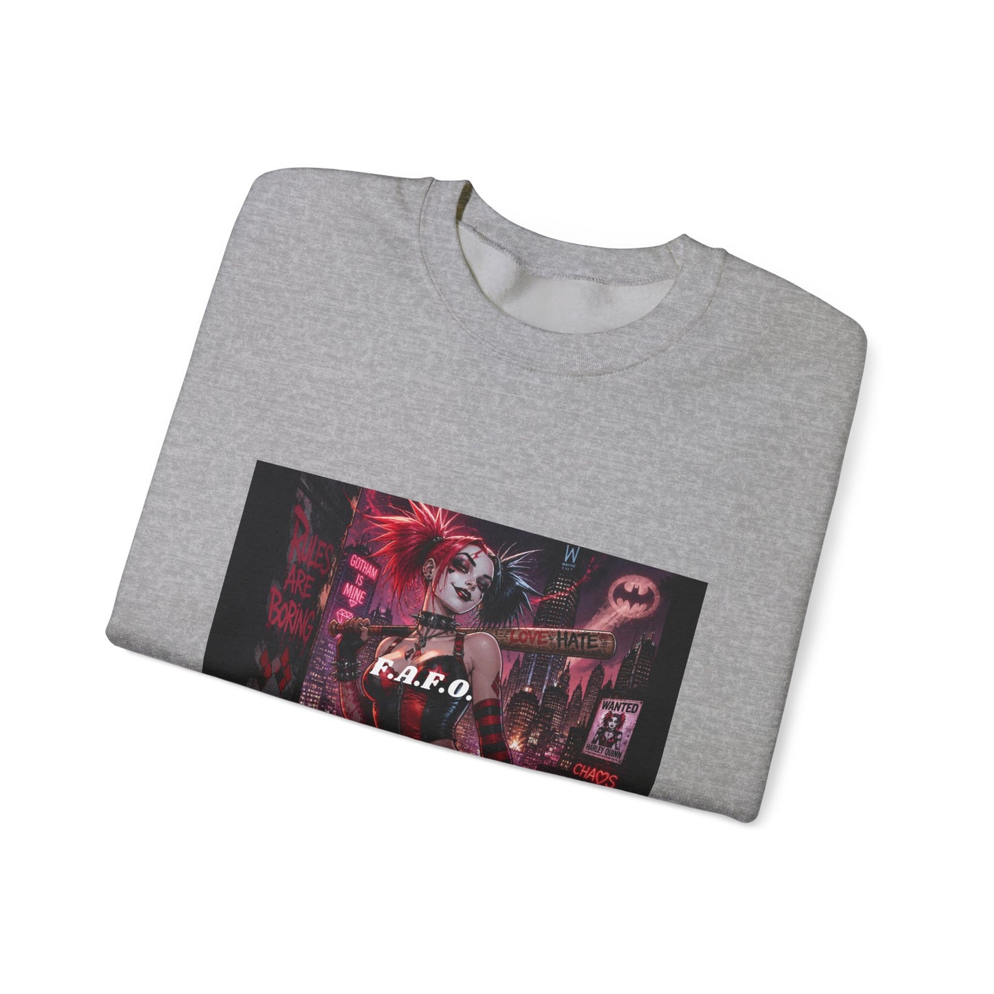 Crewneck Sweatshirt — The Fafc Society Gothic Harley-Style Art Pullover