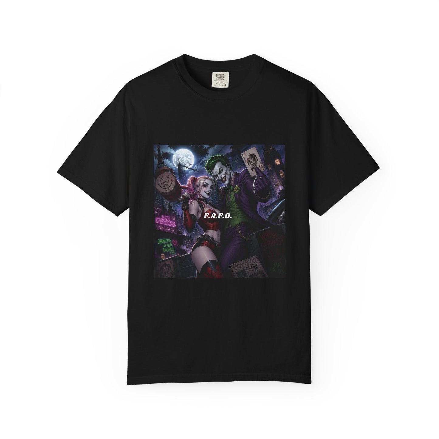 Graphic T-Shirt — The FAFO Society Joker & Harley Art Print