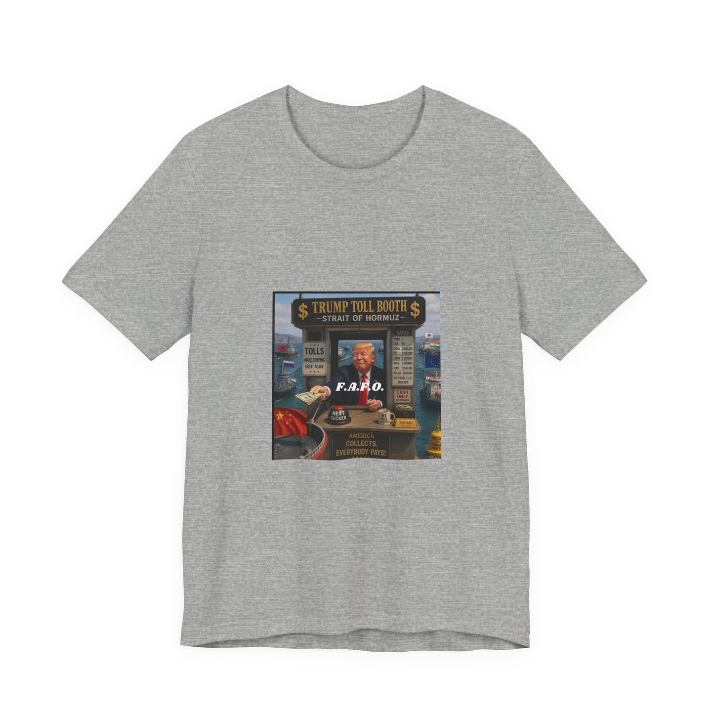 Political Satire Tee — "Trump Toll Booth" Graphic Shirt