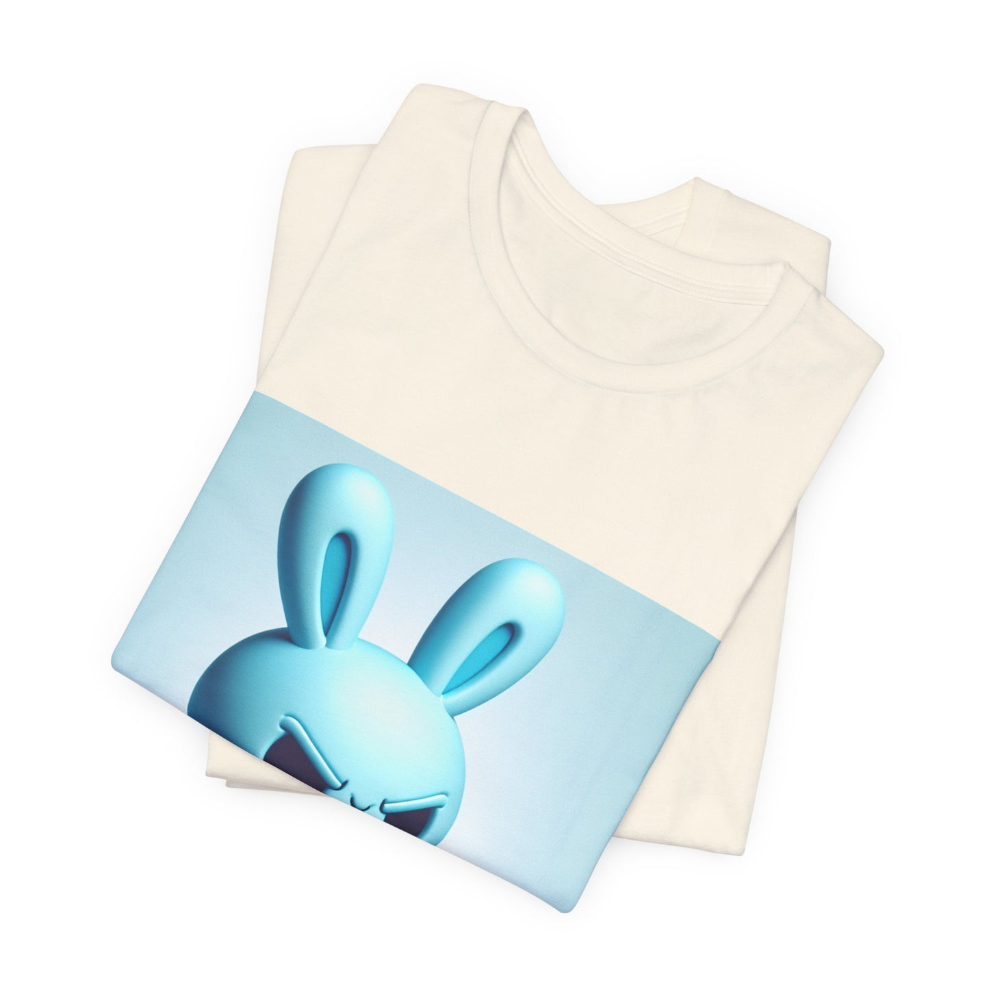 Angry Blue Bunny Tee — Cute Badass Cartoon Bunny with Rifle Graphic T-Shirt