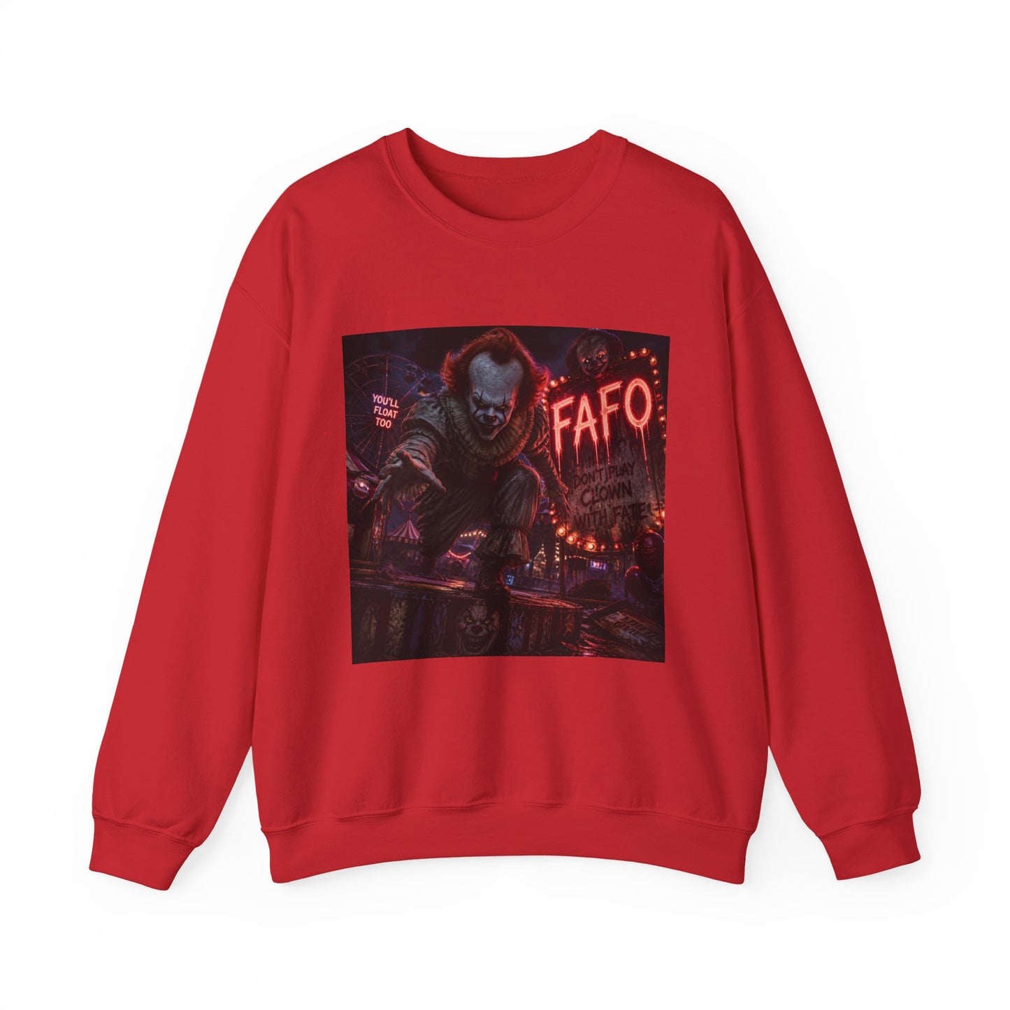 Creepy Clown "FAFO" Crewneck Sweatshirt — The FAFO Society Graphic