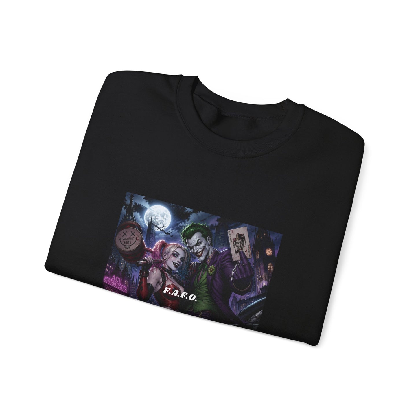 Crewneck Sweatshirt - Gothic Anime Moonlit Band Design (K.A.R.O. Text)