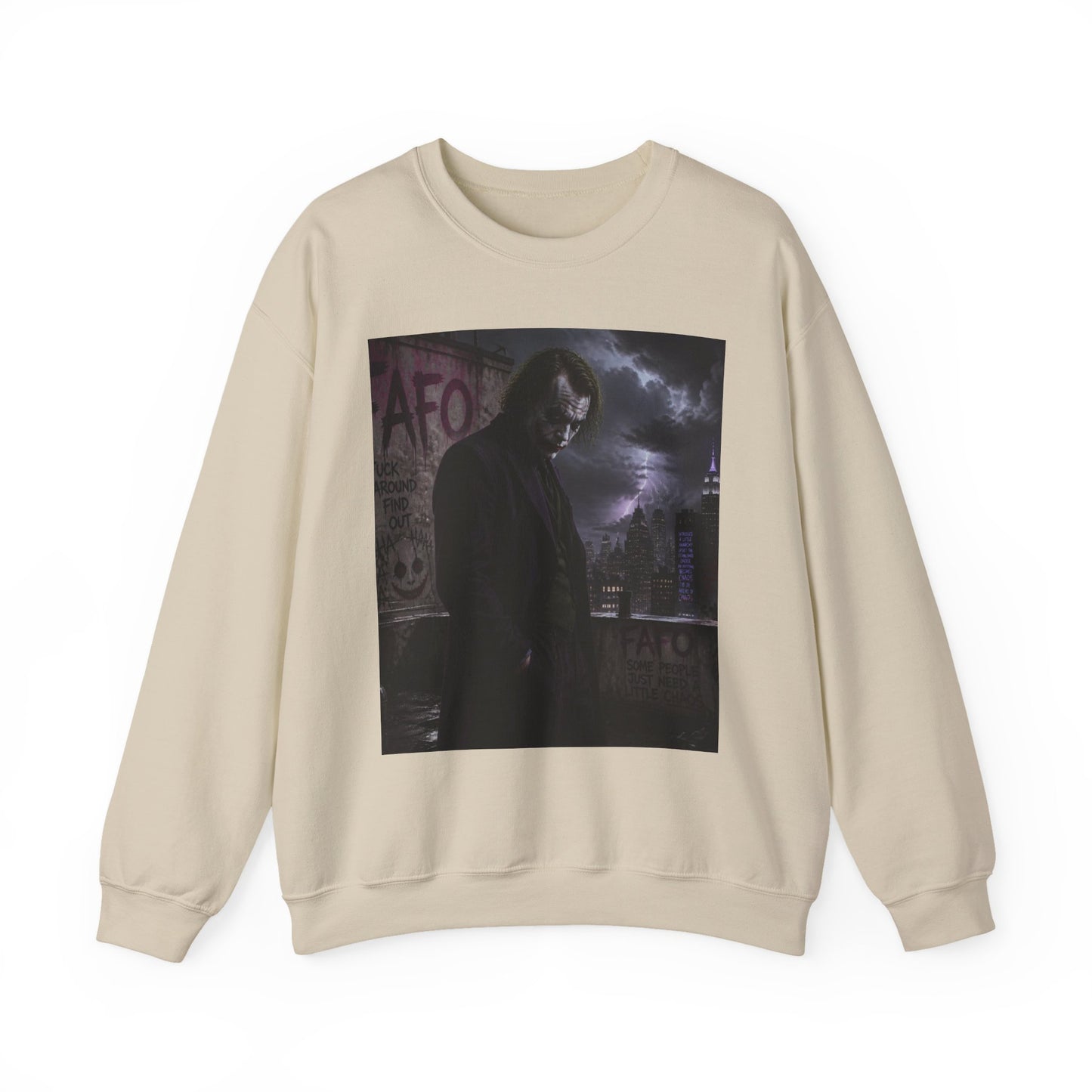 Dark Urban Noir Crewneck Sweatshirt – Moody Street Scene Graphic