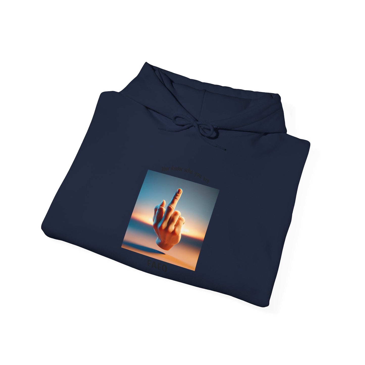 Hoodie — Sunset Hand Peace Sign Graphic "Stay True"