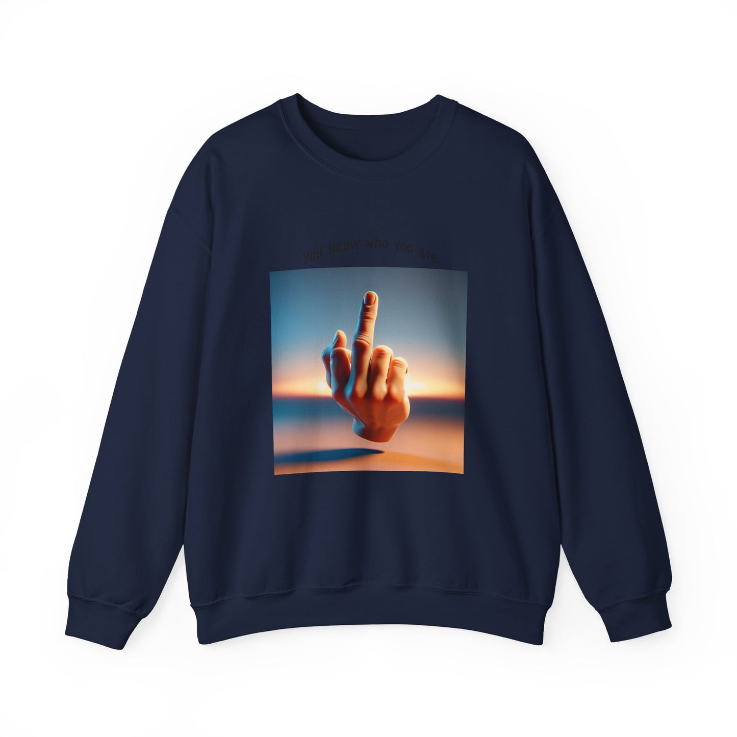 Crewneck Sweatshirt – Sunset Middle Finger Photo "Same to You" Graphic