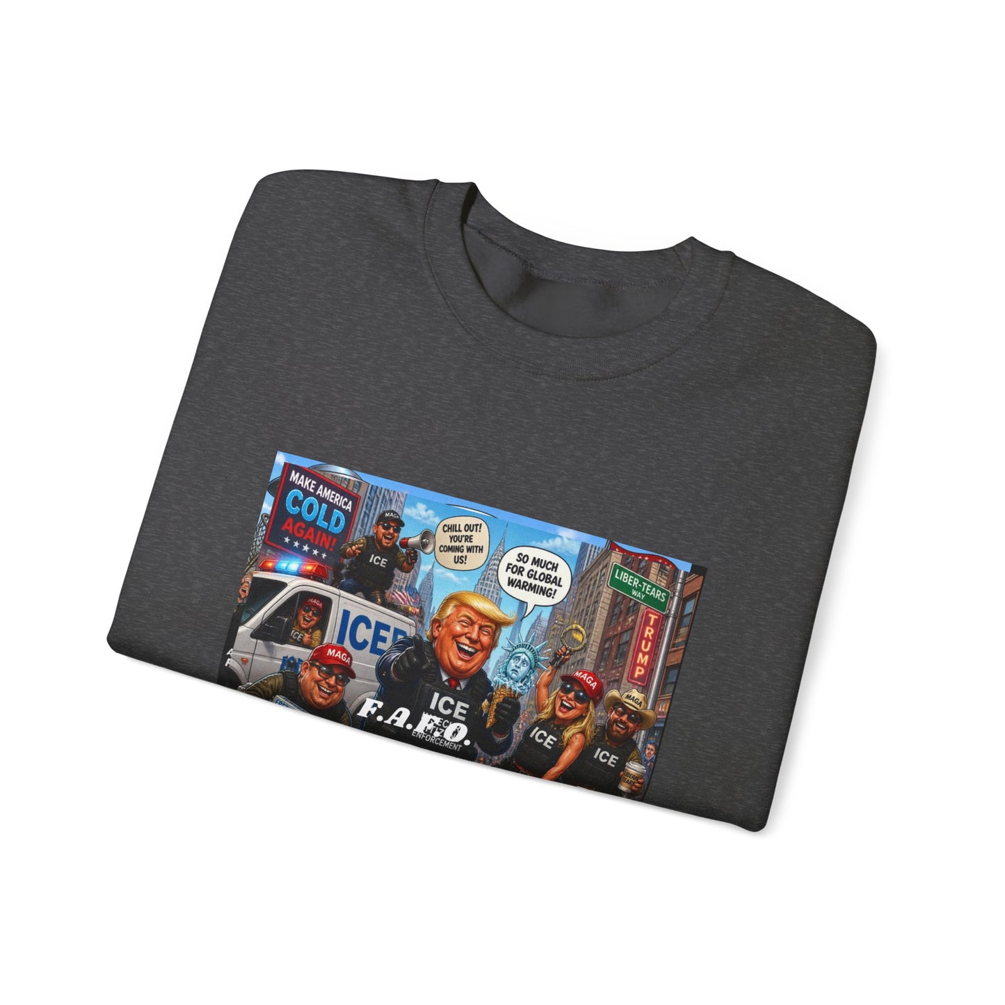 Graphic Crewneck Sweatshirt — 'The FAFO Society' Cold Patrol Artwork