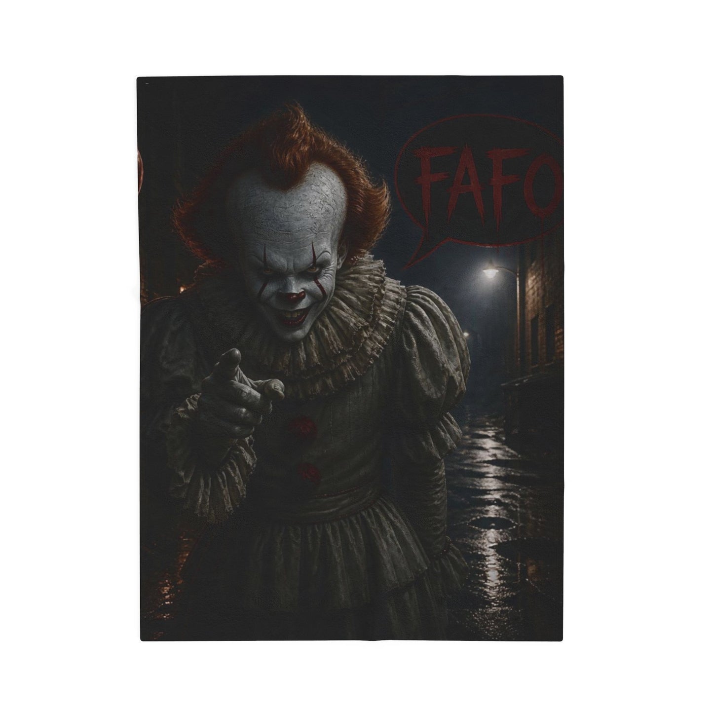 Horror Pennywise Velveteen Plush Blanket – Spooky Clown Throw for Halloween Fans