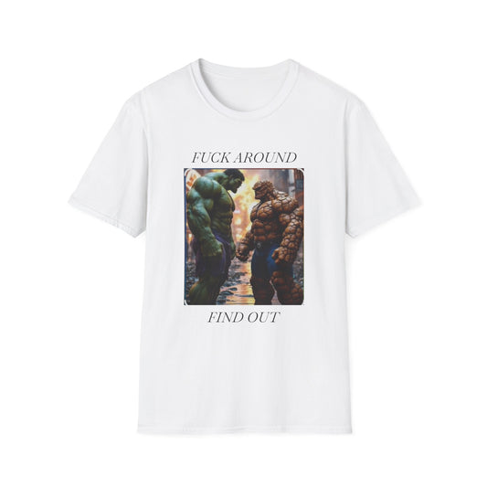 T-Shirt — "Fuck Around, Find Out" Hulk vs. Thing Graphic Tee