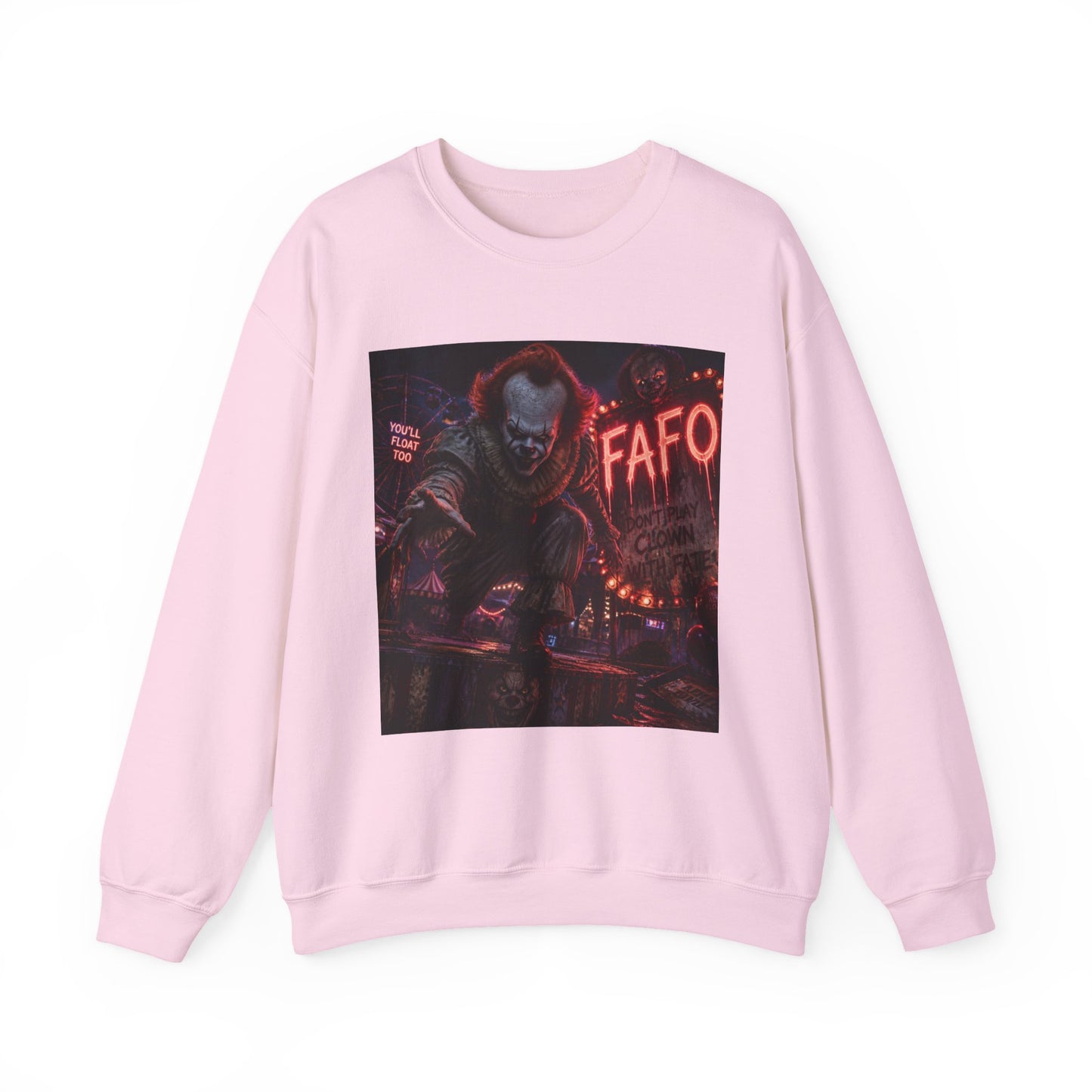 Horror Clown Crewneck Sweatshirt — 'The FAFO Society' Graphic