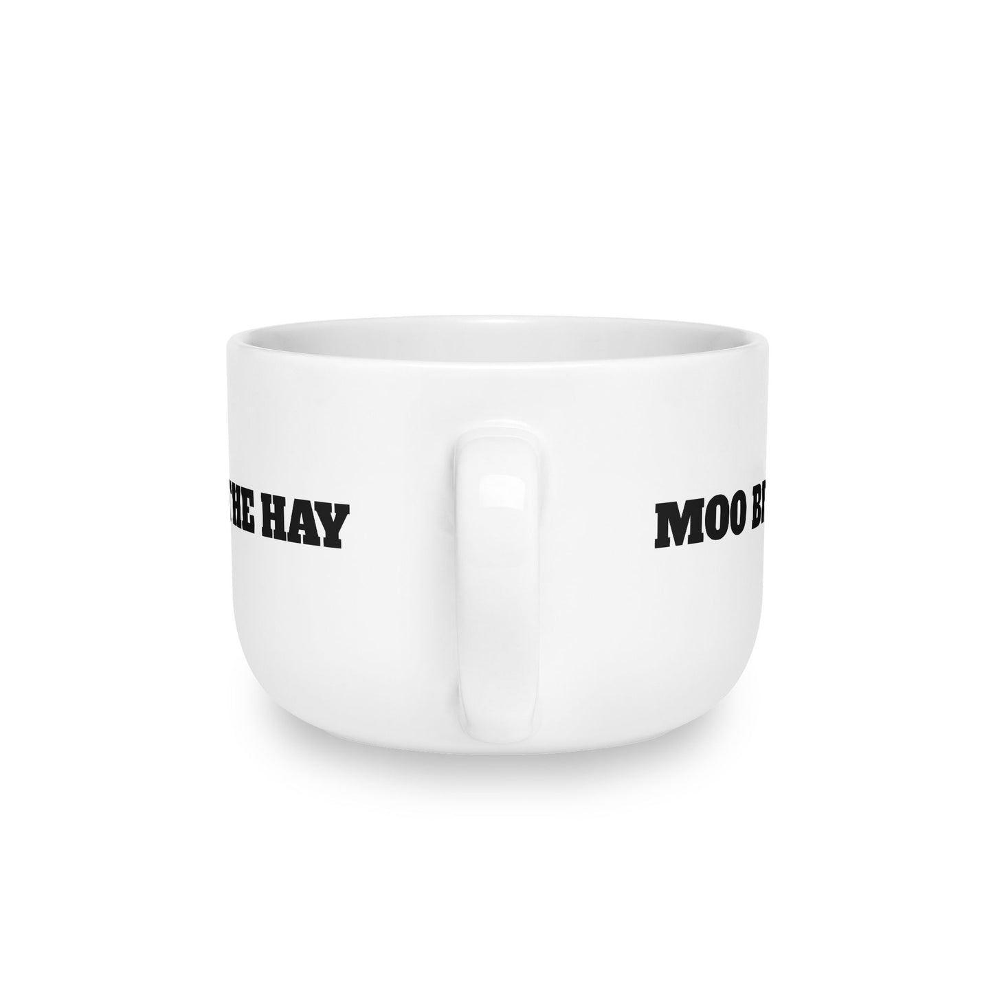 Cow Face Latte Mug — Floral Cow Illustration with 'Get Outta My Hay, Moo Faith' Funny Farm Coffee Cup (25oz)
