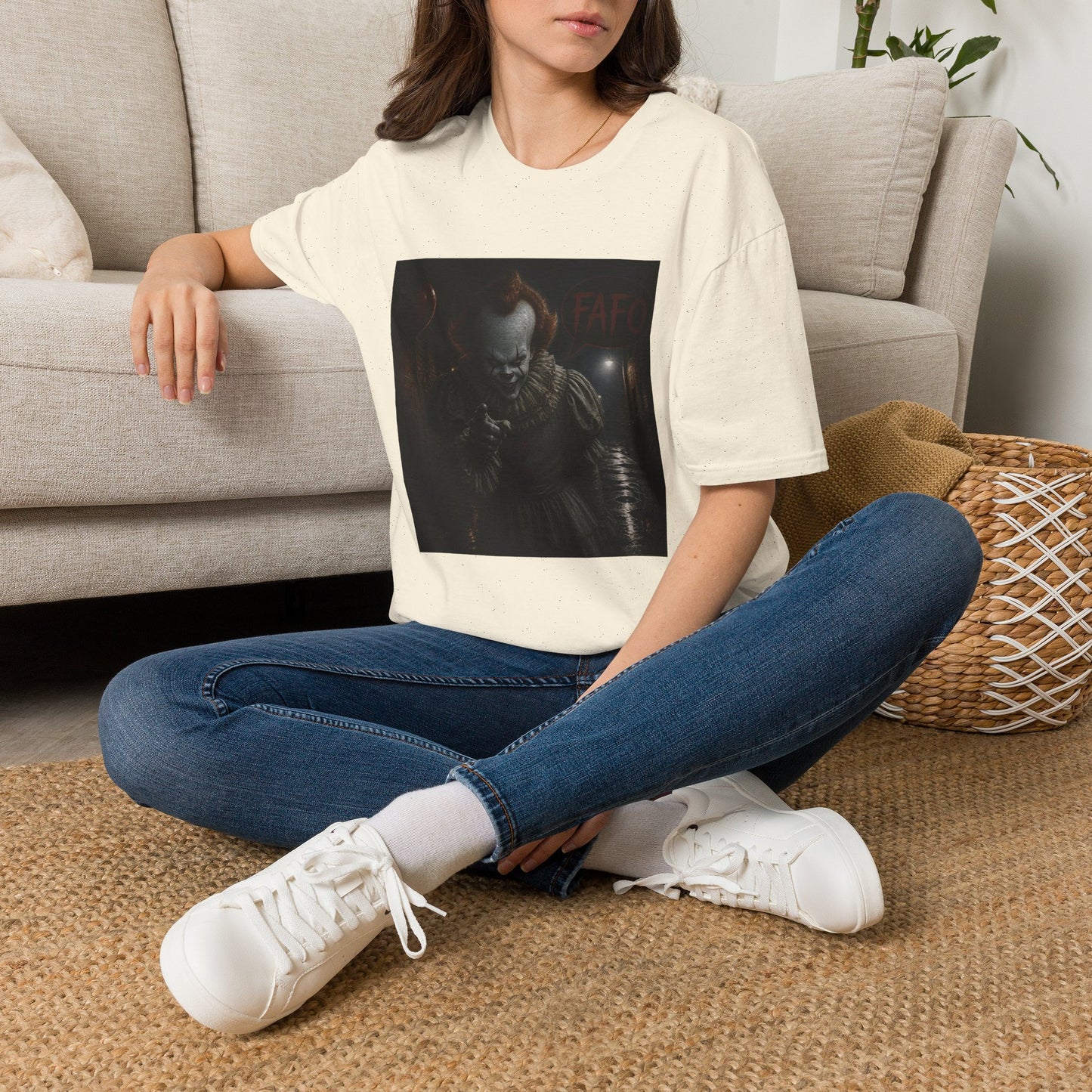 Horror Pennywise Clown T‑Shirt — Dark Creepy Stephen King Inspired Design