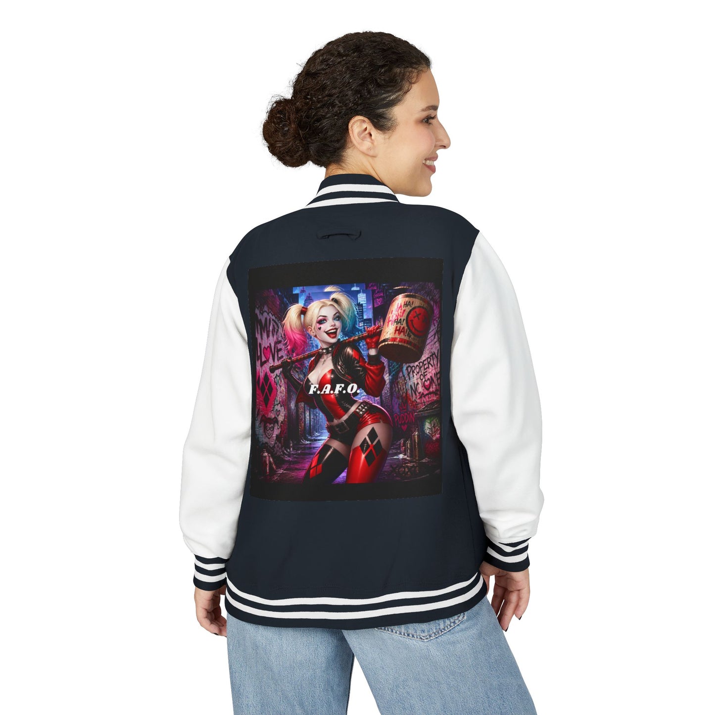 Letterman Jacket — Retro Graphic Back Patch