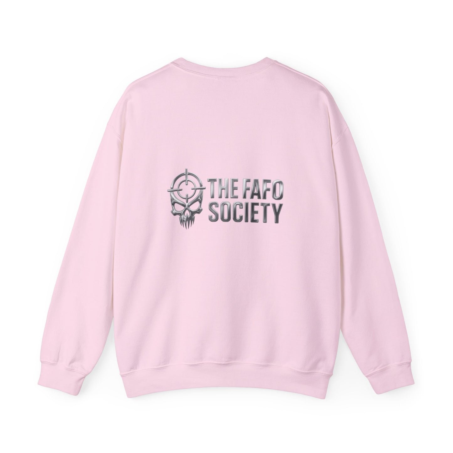 Bunny Soldier Crewneck Sweatshirt — Blue Cartoon Bunny with Rifle (The FAFO Society)