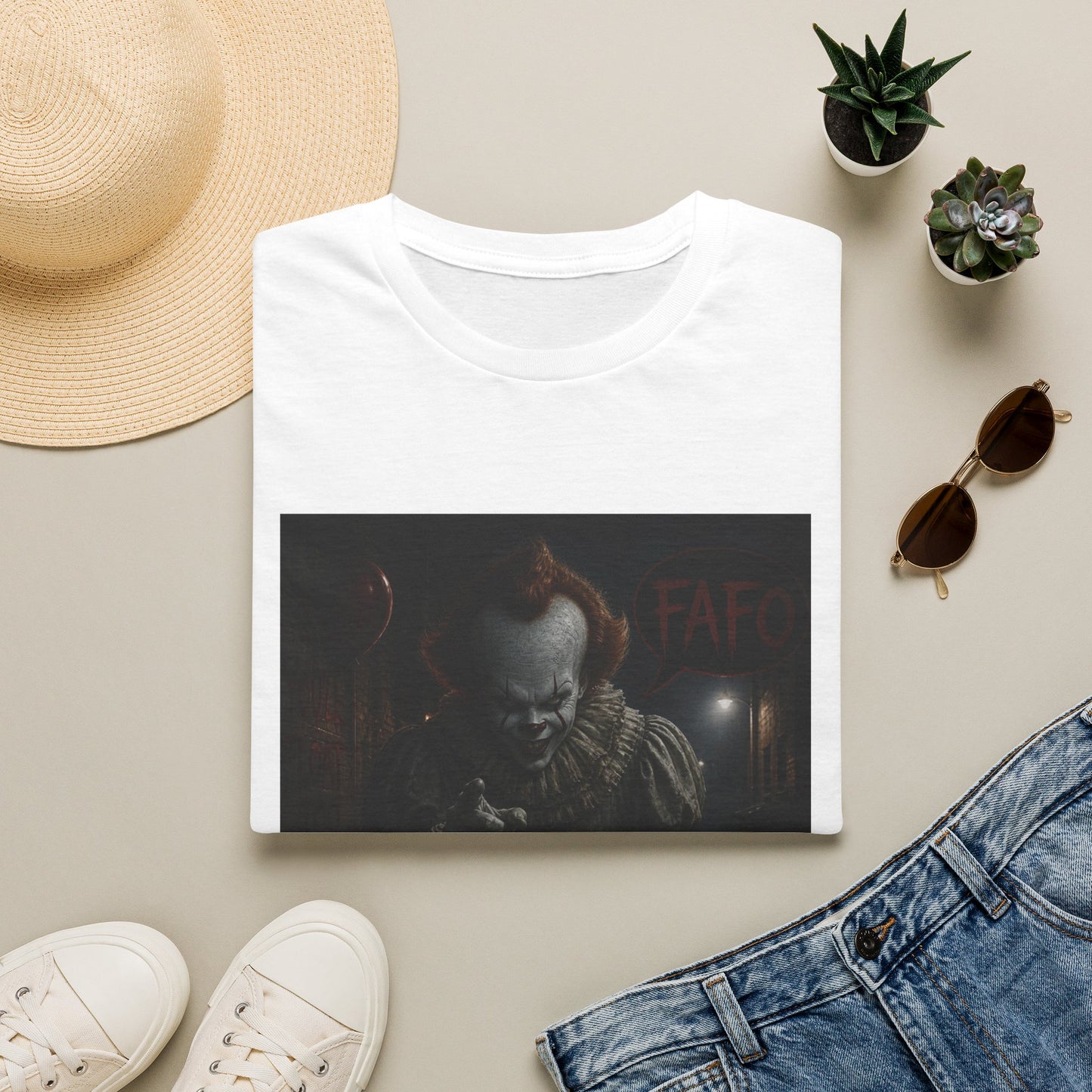 Horror Pennywise Clown T‑Shirt — Dark Creepy Stephen King Inspired Design