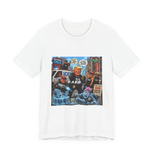 Political Satire T‑Shirt — ICE F.A.F.O. Collage Graphic Tee