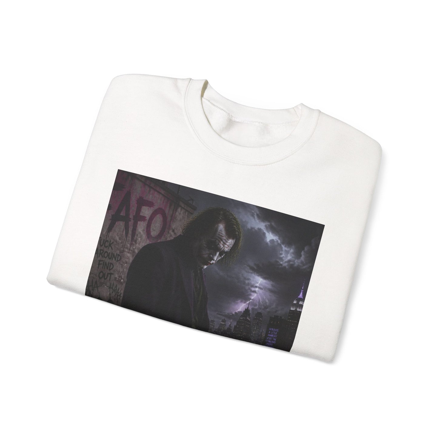 Dark Urban Noir Crewneck Sweatshirt – Moody Street Scene Graphic