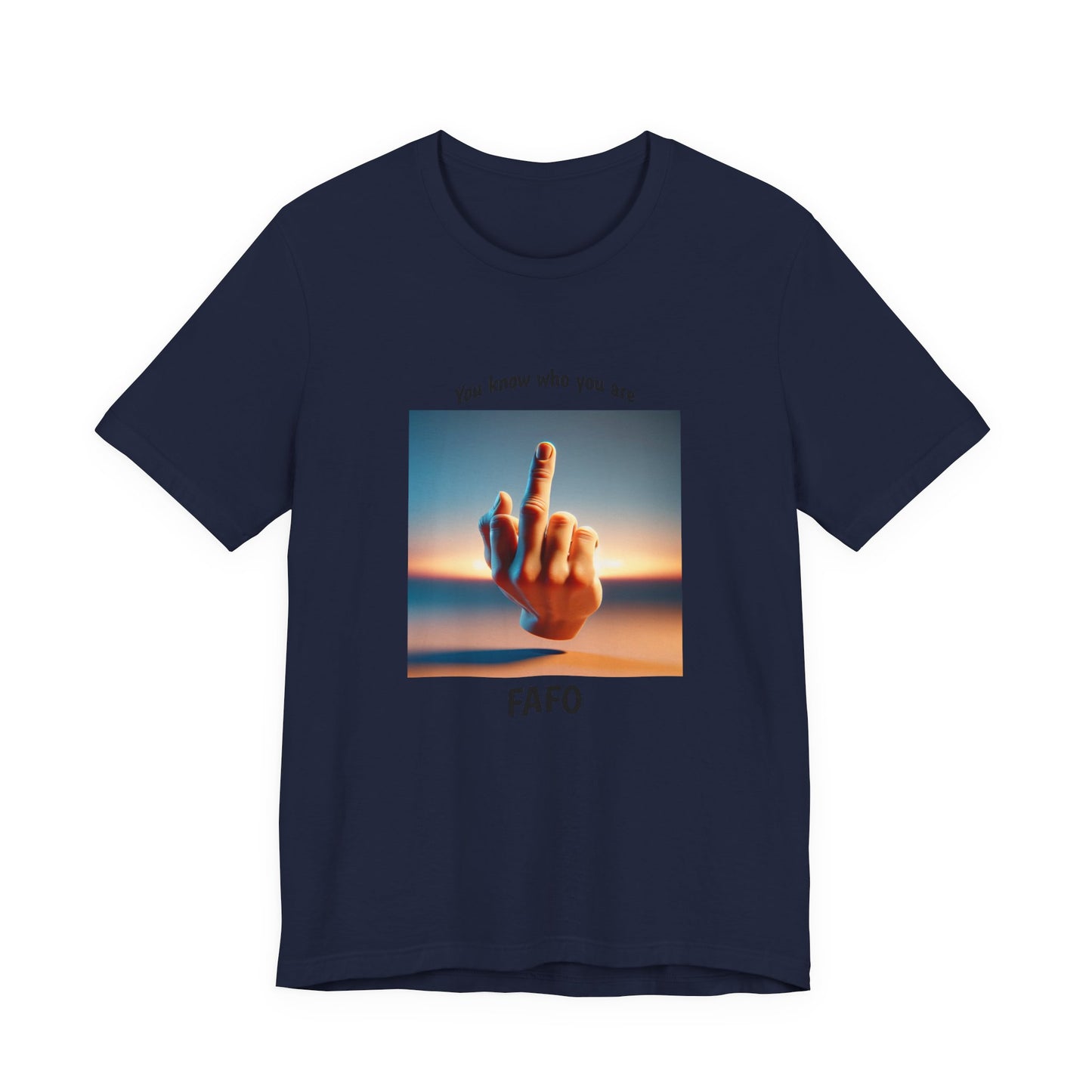 Sunset Middle Finger Graphic Tee – 'FAHO' Casual Statement T-Shirt