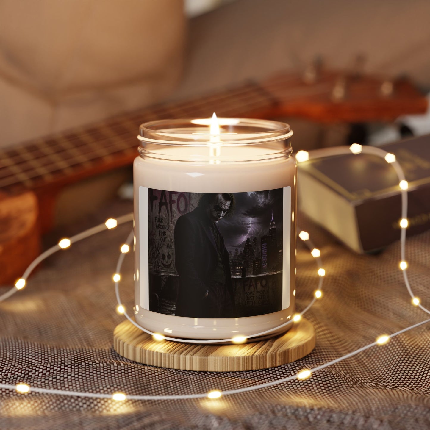 Gothic Night Soy Candle — 9oz Scented Jar (Dark Cityscape Design)